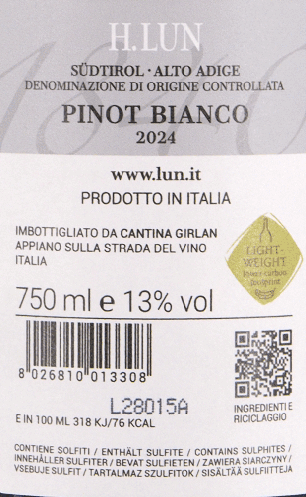 H. Lun Pinot Bianco