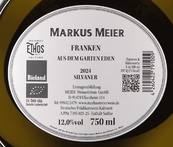 Markus Meier Silvaner Garten Eden