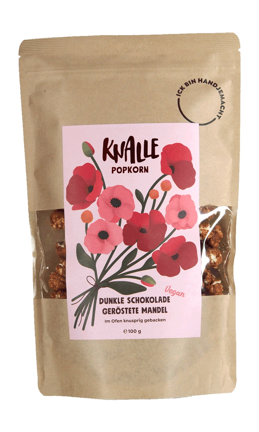 Knalle Popcorn Dunkle Schokolade Geröstete Mandel - Valentin