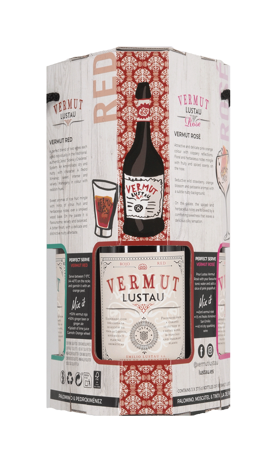 Lustau Vermut Trio - White, Red und Rosé à 0,375 L