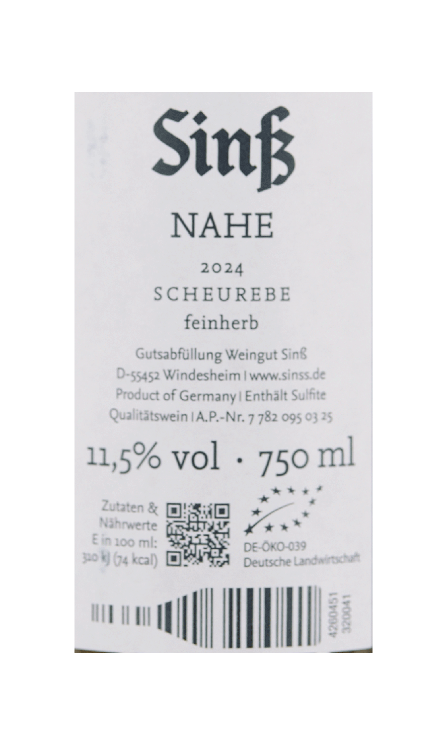 Sinß Scheurebe feinherb