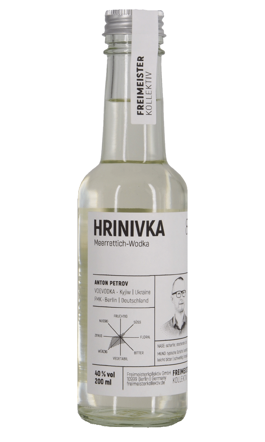 Freimeisterkollektiv Hrinivka Meerrettich-Wodka 0,2 L