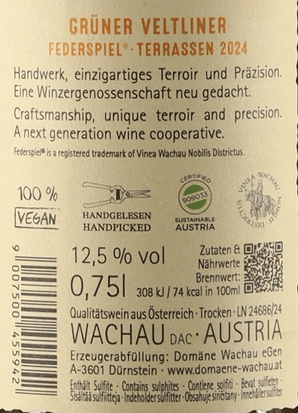 Domäne Wachau Grüner Veltliner Federspiel Terrassen