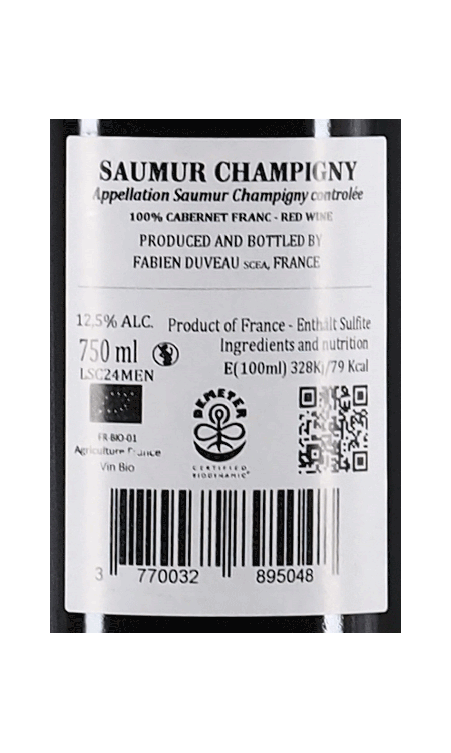 Fabien Duveau Saumur Champigny Menais