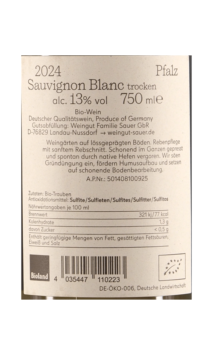 Sauer Sauvignon Blanc Löss