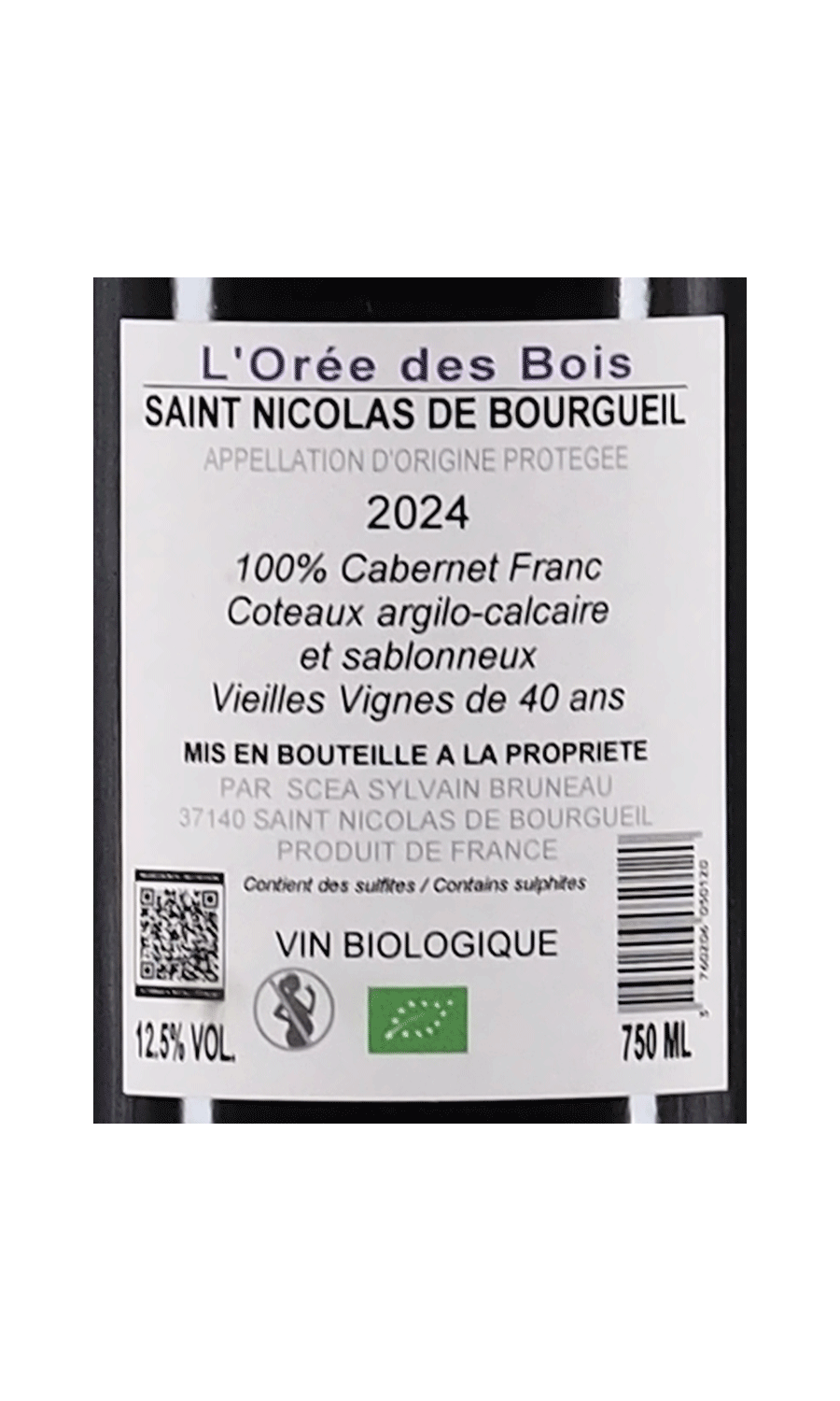 Sylvain Bruneau St Nicolas de Bourgueil L'Orée des Bois